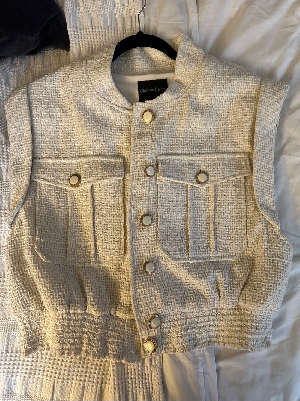 Christian Lacroix Cream Tweed-vest